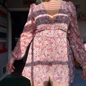 Pink floral romper